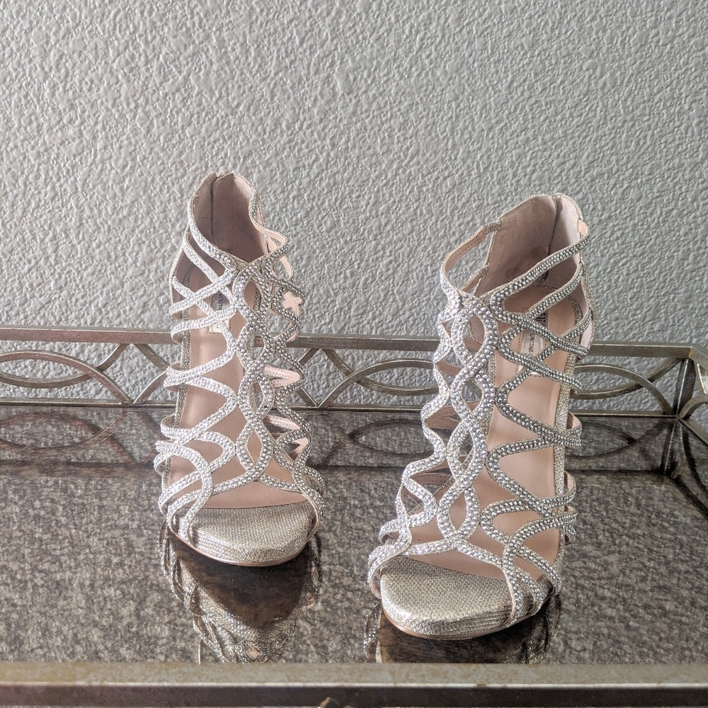 I.N.C Rhinestone evening high heels size 10